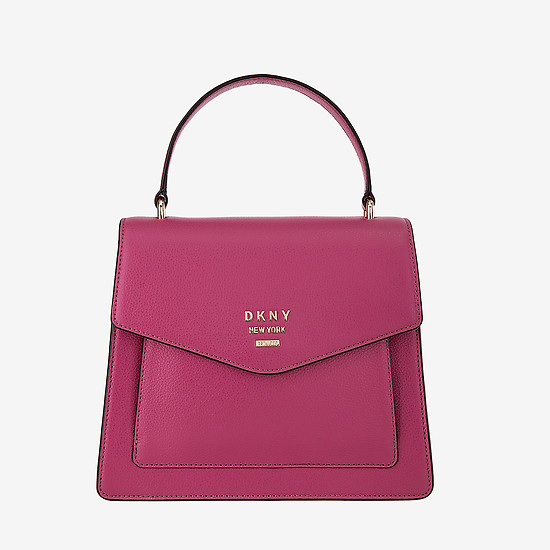 Кожаная сумочка-трапеция Whitney среднего размера в цвете фуксия  DKNY