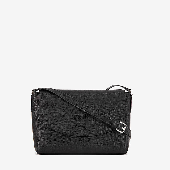 Минималистичная кожаная сумка-кросс-боди Noho среднего размера в черном цвете  DKNY