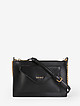 Черная кожаная мини сумочка кросс-боди с кармашком в форме конверта  DKNY