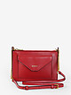 Красная кожаная мини сумочка кросс-боди с кармашком в форме конверта  DKNY