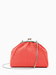 Кораллово-рыжая сумочка кросс-боди в виде ридикюля из плетеной соломки рафии  BE NICE