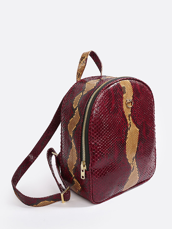 Небольшой кожаный рюкзак с из натуральной кожи питона  Geuco