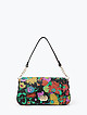 Черная сумочка-багет из плотной кожи с цветочным принтом  BE NICE