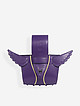 Маленькая имиджевая сумка из фиолетовой кожи с крылышками  JOHNCAREW