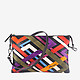 Разноцветная кожаная сумочка-кроссбоди небольшого размера с ручной росписью  Baiadera