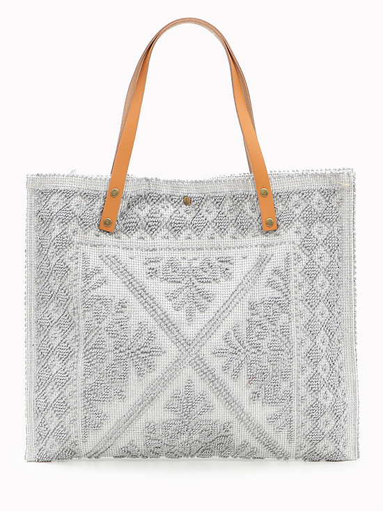 Бежевая текстильная сумка-шоппер  Folle