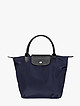 Темно-синяя объёмная сумка из нейлона с кожаными вставками  Vanessa Scani