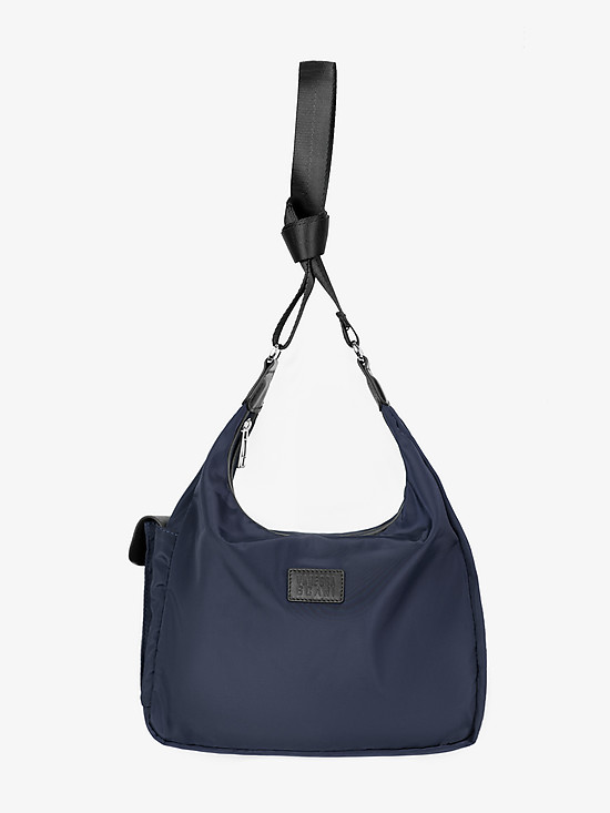 Легкая текстильная сумка-хобо синего цвета  Vanessa Scani
