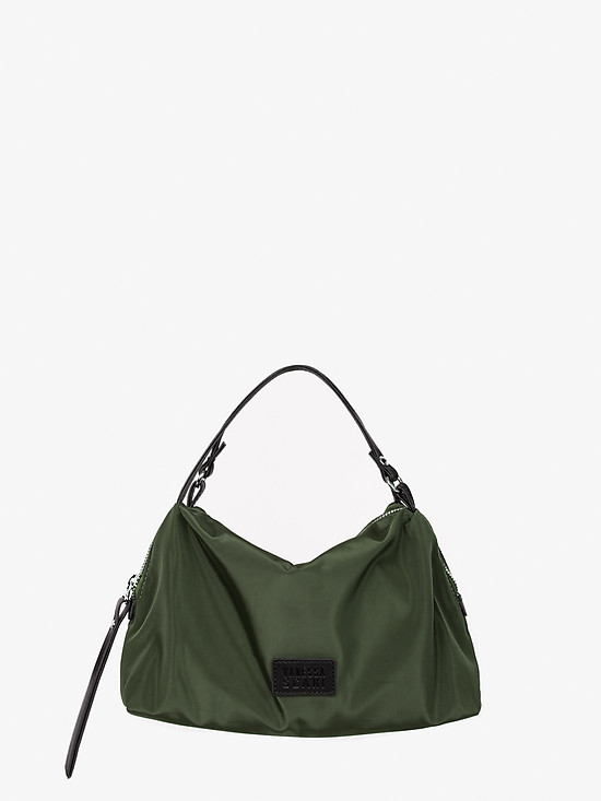 Легкая текстильная сумка-тоут темно-оливкового оттенка  Vanessa Scani