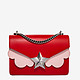 Красная кожаная сумочка кросс-боди небольшого размера с застежкой-звездой  Les jeunes etoiles
