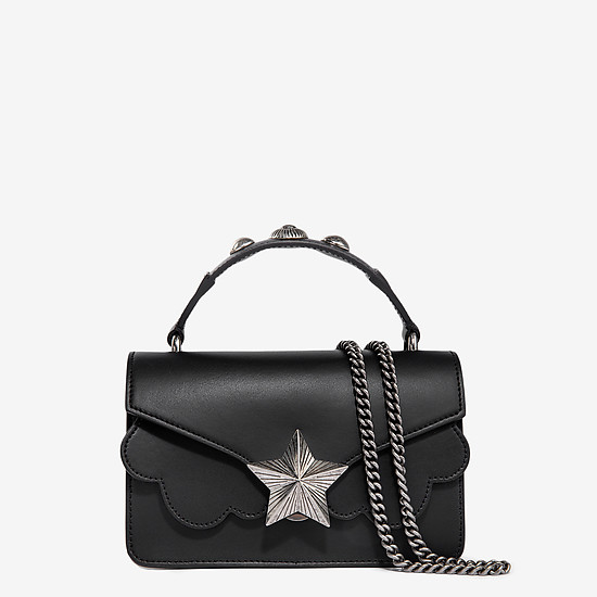 Миниатюрная сумочка-кросс-боди в черном цвете с застежкой-звездой  Les jeunes etoiles