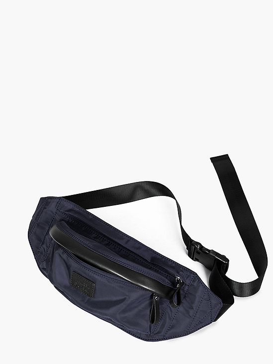 Черная текстильная сумка-слинг на пояс или через плечо  Vanessa Scani