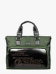 Оливковая сумка-тоут из нейлона с кожаными вставками  Vanessa Scani