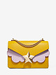 Прямоугольная кожаная сумочка-кросс-боди желтого цвета с застежкой-звездой  Les jeunes etoiles
