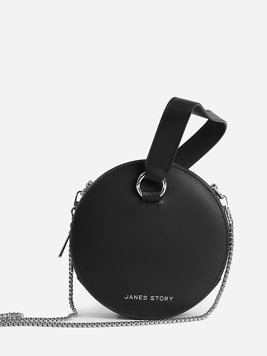 Круглая сумка из кожи черного цвета  Jane's Story