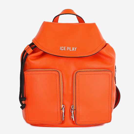 Оранжевый рюкзак из экокожи среднего размера  ICE PLAY