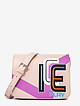 Нежно-розовая сумочка кросс-боди из экокожи сафьяно с принтом  ICE PLAY