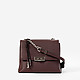 Небольшая сумочка кросс-боди из коричнево-бордовой кожи с ремешком на цепочке  Eleganzza