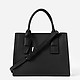Черная деловая сумка-тоут из плотной кожи  Eleganzza