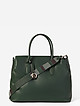 Мягкая кожаная сумка формата А4 в зеленом оттенке  Eleganzza