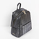 Рюкзак черного цвета среднего размера из натуральной кожи с перламутровым отливом  Alessandro Beato
