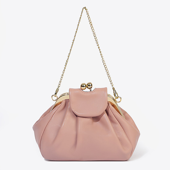 Кожаная розовая сумка-ридикюль небольшого размера  Alessandro Beato