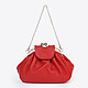 Кожаная красная сумка-ридикюль небольшого размера  Alessandro Beato