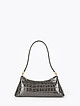 Мини сумка-багет в ретро-стиле из серой кожи под крокодила  BE NICE