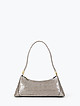 Серо-бежевая мини сумка-багет в ретро-стиле из кожи под крокодила  BE NICE