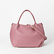 Мягкая пудрово-розовая сумка-тоут из натуральной кожи  Folle