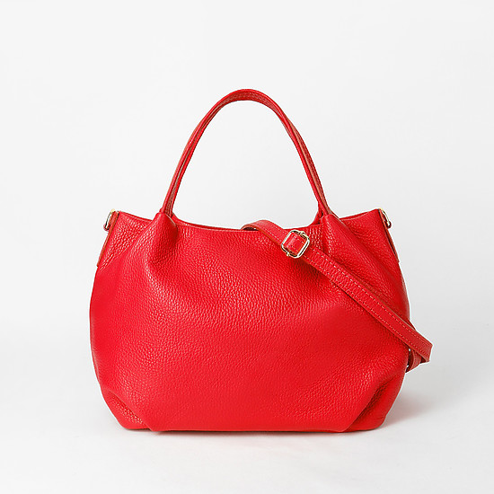 Мягкая красная сумка-тоут из натуральной кожи  Folle