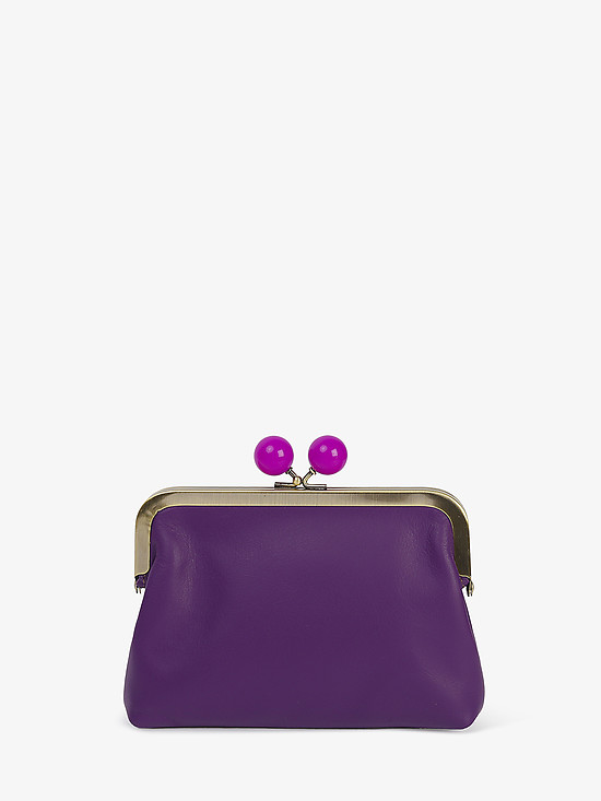 Фиолетовый кожаный мини-ридикюль  Folle