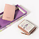 Подарочный набор из кошелька и обложки для паспорта из кожи в розовых тонах  Alessandro Beato