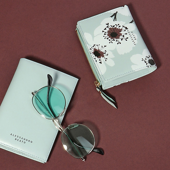 Подарочный набор из кошелька и обложки на паспорт из натуральной кожи  Alessandro Beato