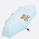 Складной голубой зонт с фирменным принтом  Moschino